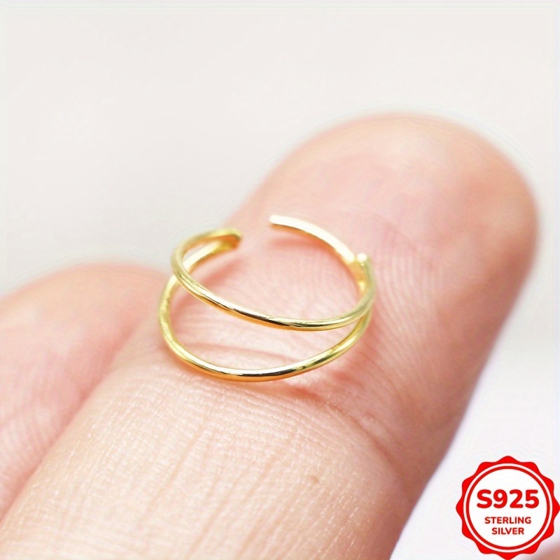 Women's S925 Sterling Silver Double Hoop Nose Ring